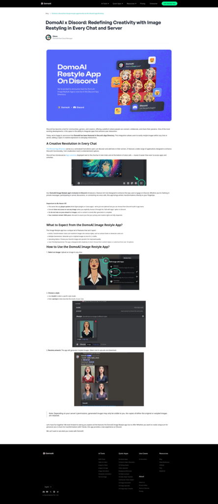 Screenshot of the full blog post by Domo AI.